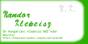 nandor klepeisz business card